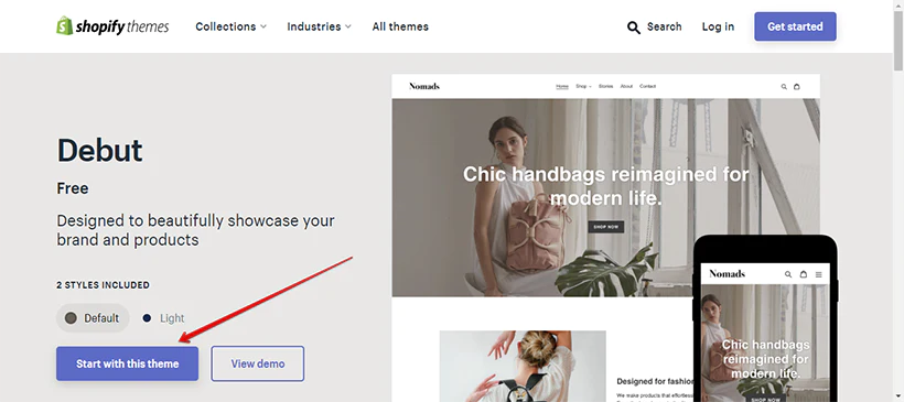 shopify debut theme