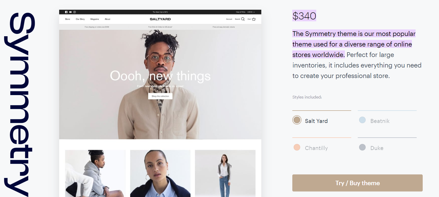 Symmetry Theme Shopify Pricing