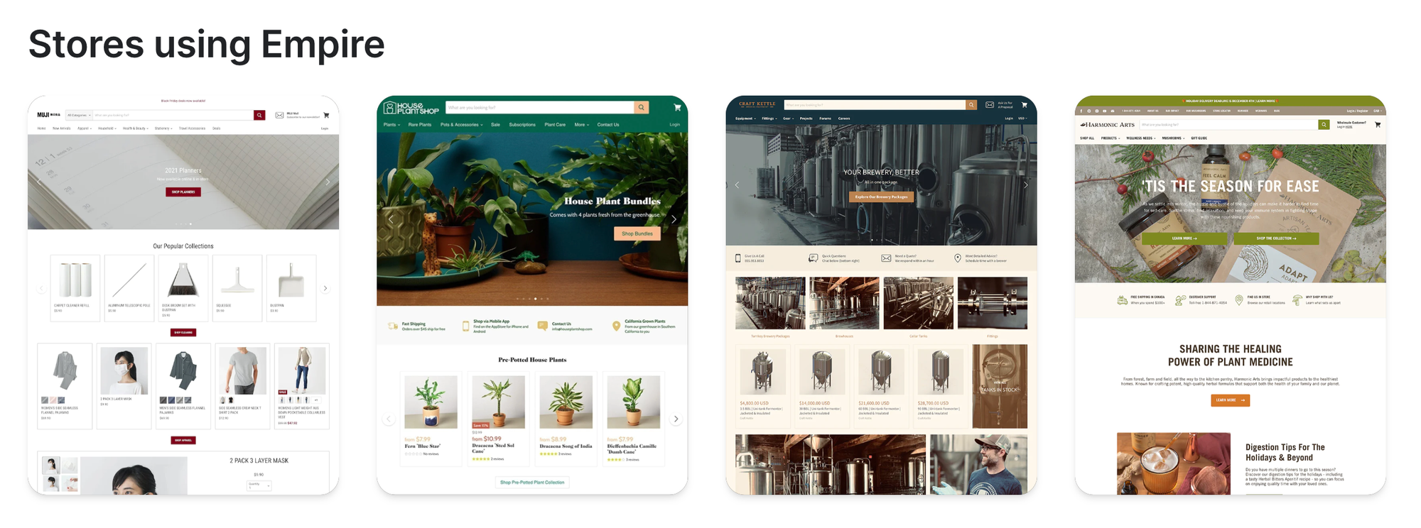 Shopify Empire Theme Examples