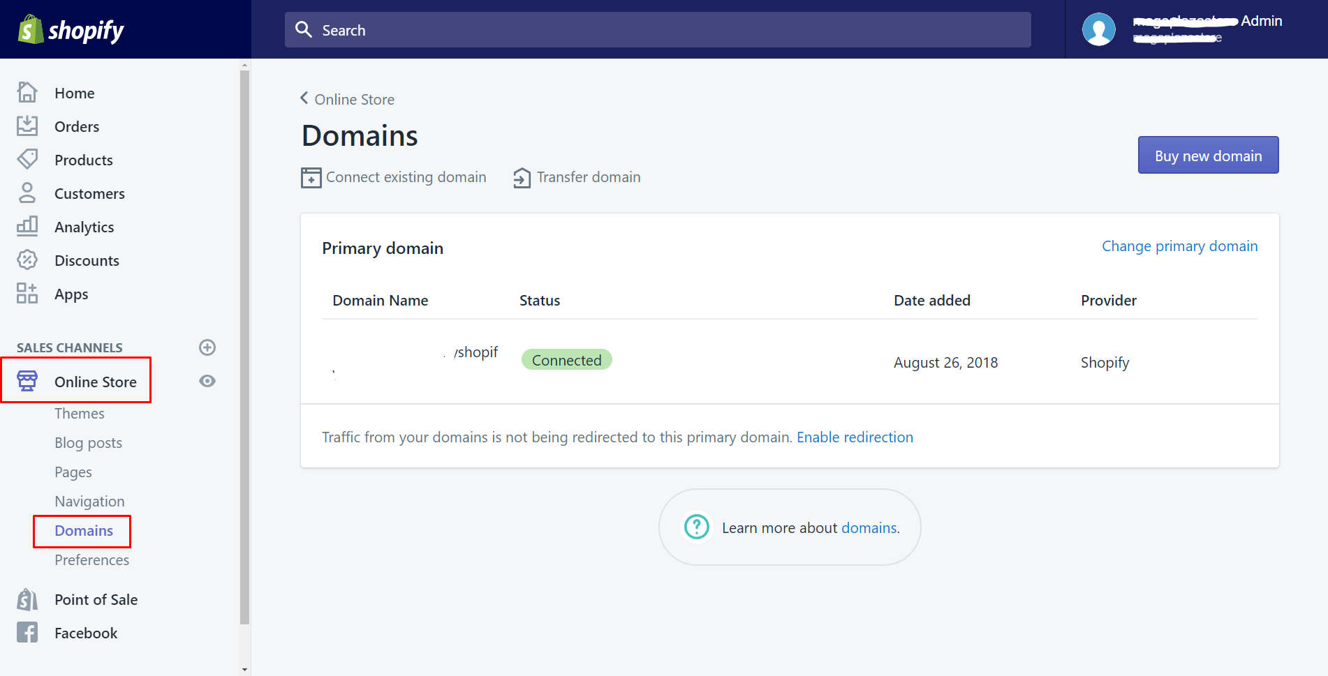 Access Domain Settings