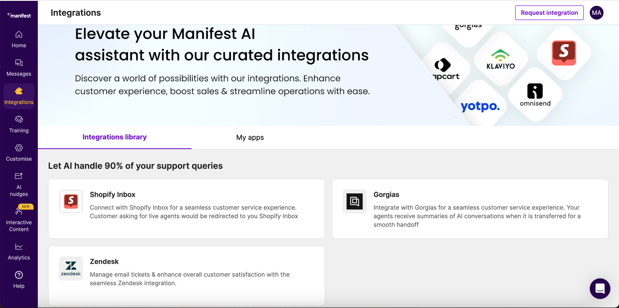 Manifest AI and Zendesk Integration