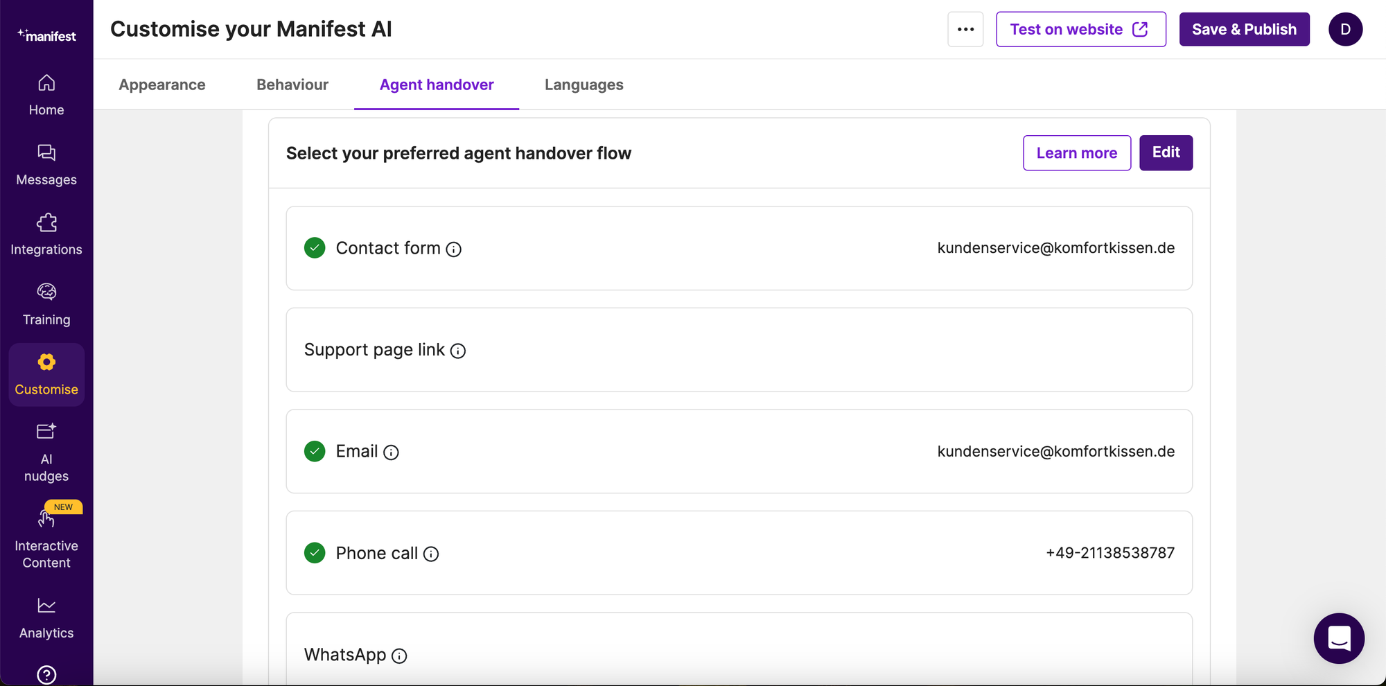 customize your chatbot