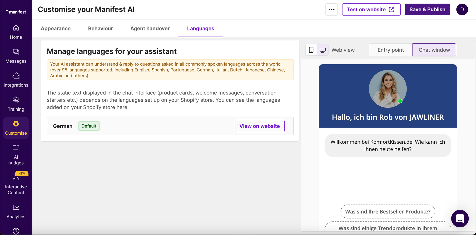 customize your chatbot