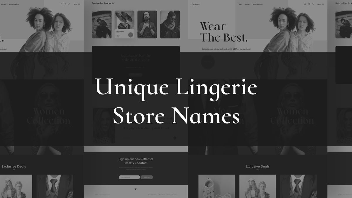 400+ Unique Lingerie Store Names For your Shopify Store