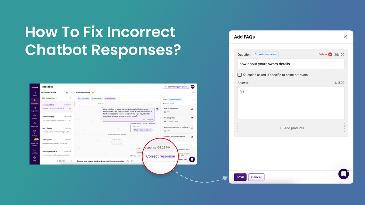 How to Fix Incorrect Chatbot Responses?