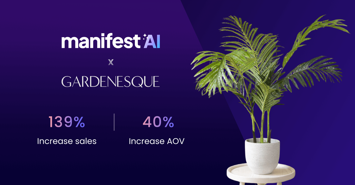 How Gardensque Increased Sales by 139% & Average Order Value by 40% using Manifest AI