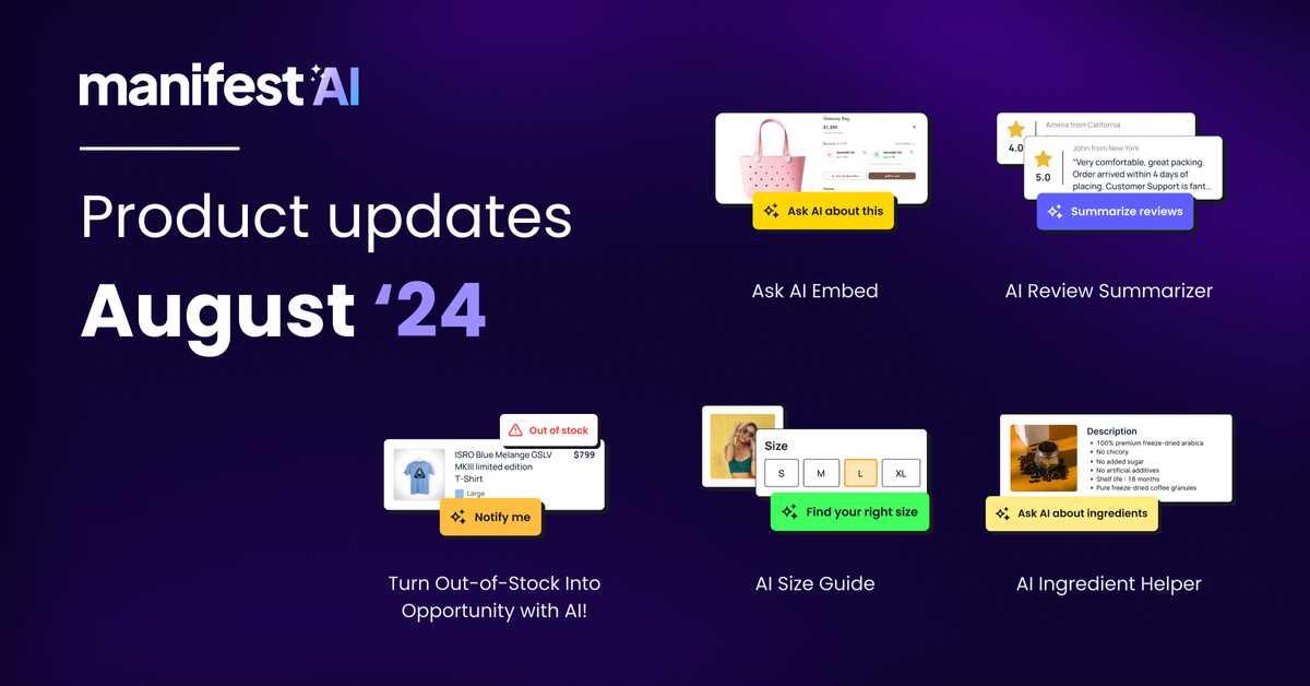 Manifest AI Product Updates- August'24