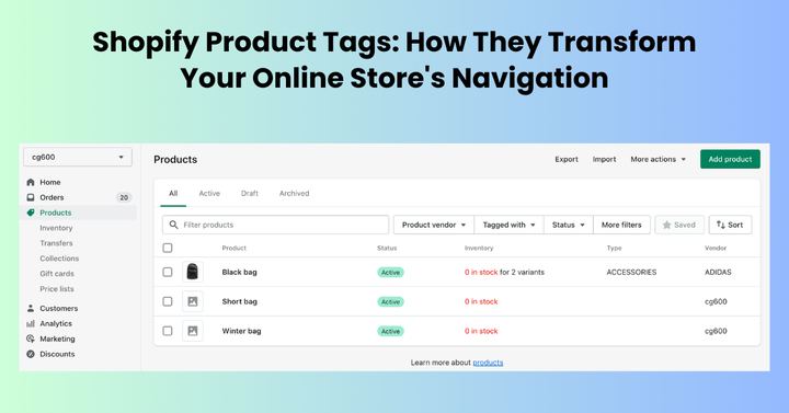 Shopify Product Tags