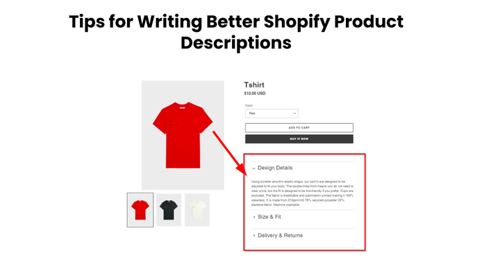 Shopify Product Descriptions 